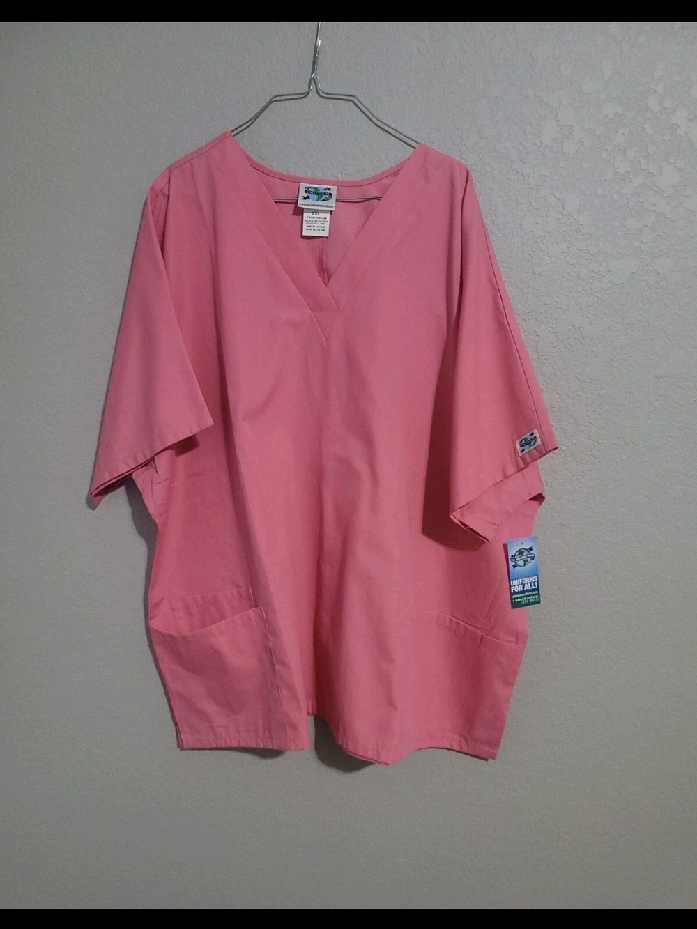 All Uniform Wear AUW Scrub Set 2XL Pink/Rose Medical Uniform Nurse Scrubs NWT